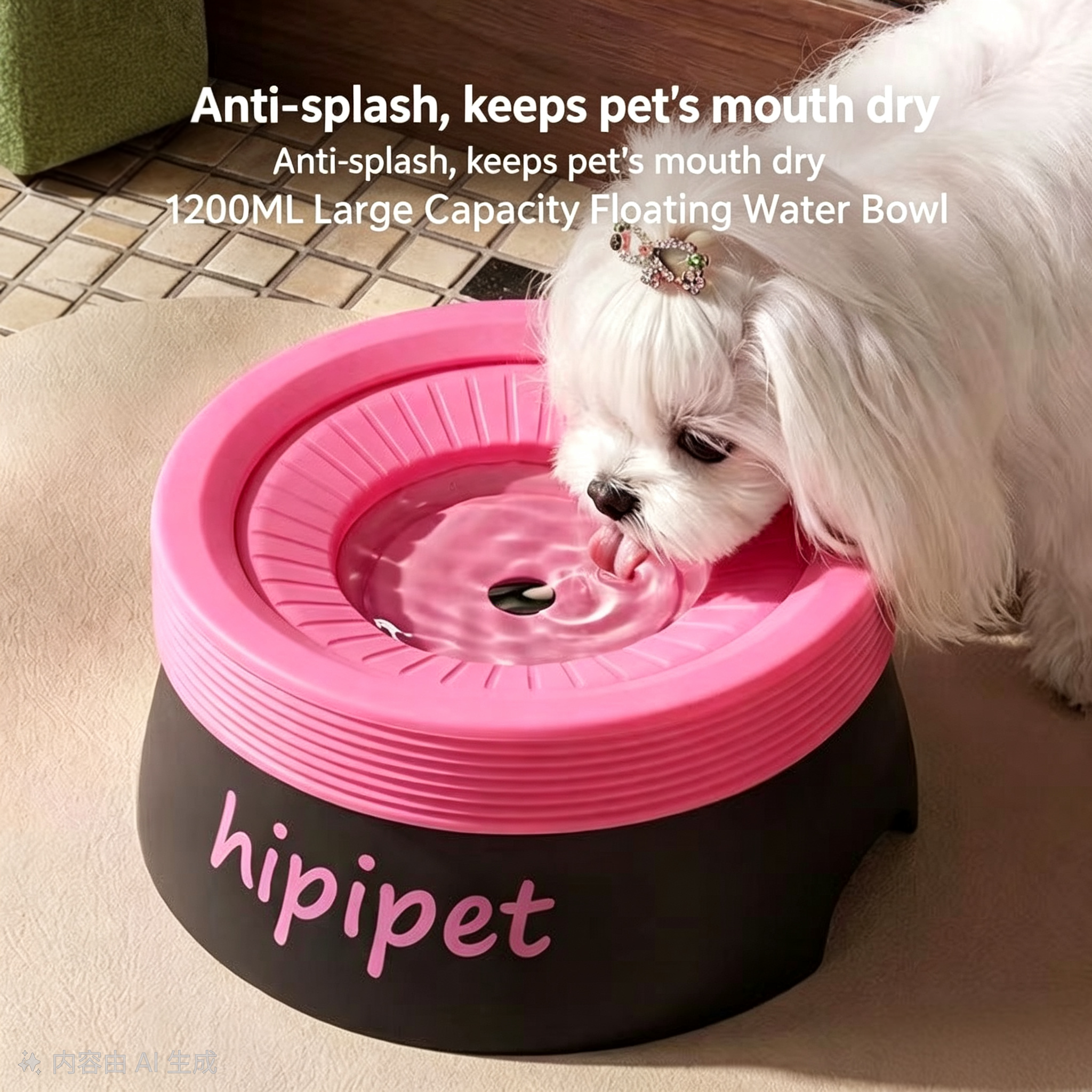 Anti-spill Floating Pet Water Bowl/600ml&1200ml