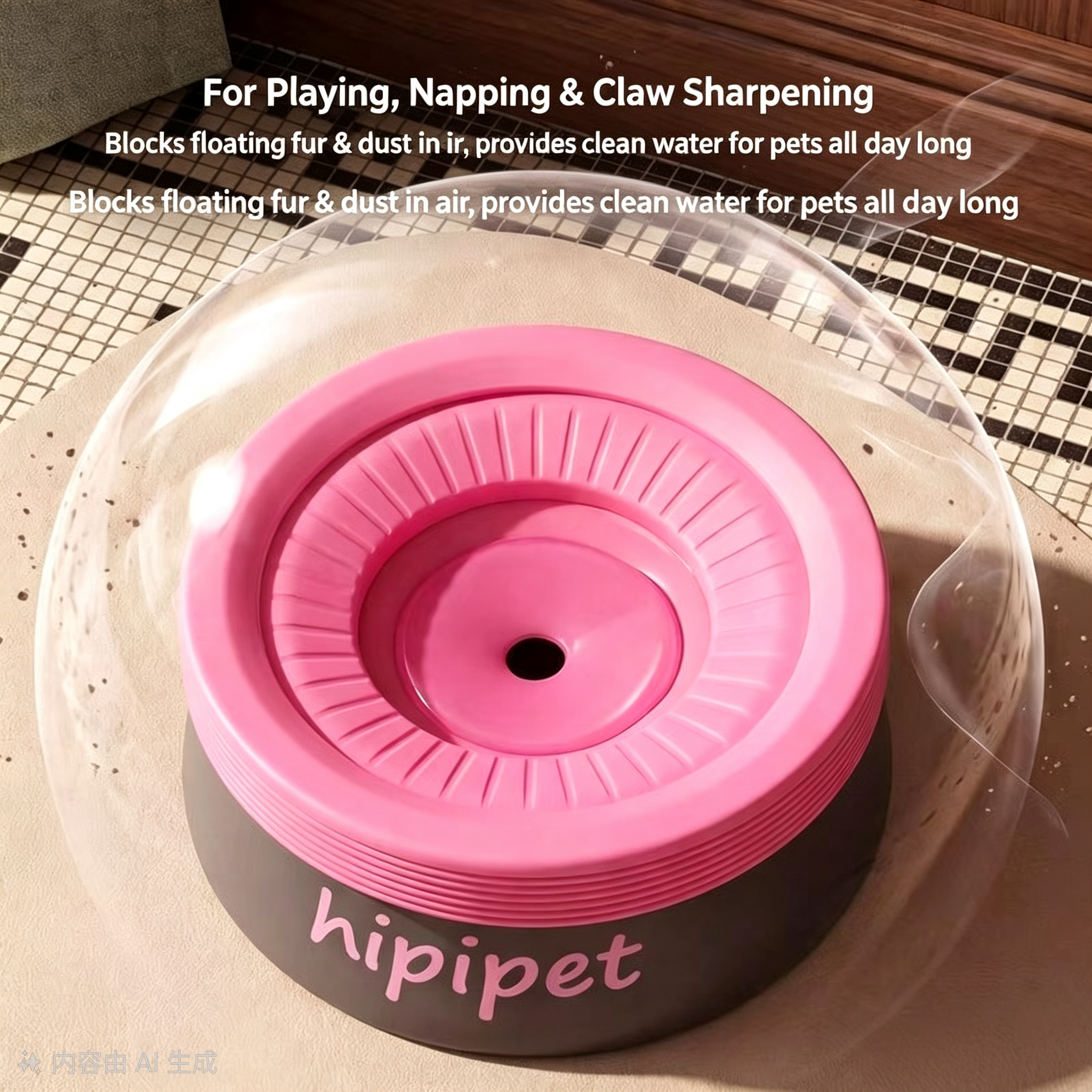Anti-spill Floating Pet Water Bowl/600ml&1200ml